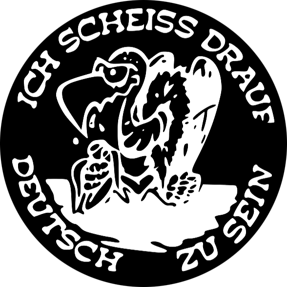 Ich scheiss drauf deutsch zu sein - Button (black)